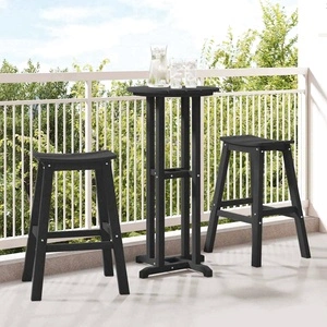 Бар столове 2 броя, черни, HDPE пластмаса, 52 x 43 x 73,5 см