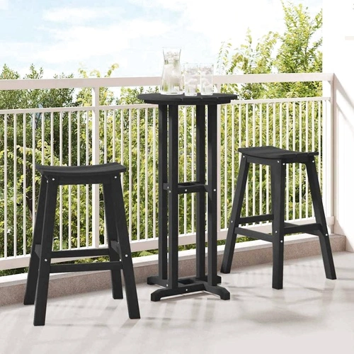 Бар столове 2 броя, черни, HDPE пластмаса, 52 x 43 x 73,5 см ➤ топ цена ➤ sorbe.bg