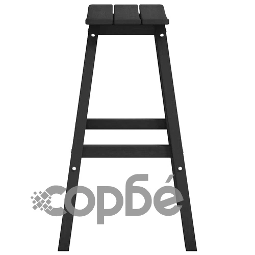 Бар столове 2 броя, черни, HDPE пластмаса, 52 x 43 x 73,5 см ➤ топ цена ➤ sorbe.bg