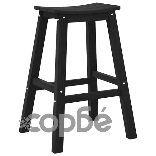 Бар столове 2 броя, черни, HDPE пластмаса, 52 x 43 x 73,5 см ➤ топ цена ➤ sorbe.bg