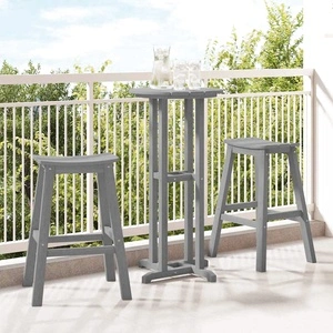 Бар столове 2 броя, Светлосиво, HDPE пластмаса, 52 x 43 x 73,5 см