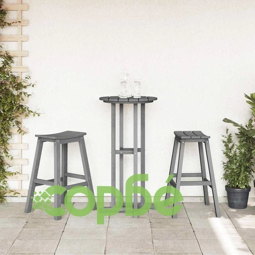 Бар столове 2 броя, Светлосиво, HDPE пластмаса, 52 x 43 x 73,5 см ➤ топ цена ➤ sorbe.bg