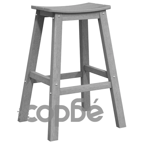 Бар столове 2 броя, Светлосиво, HDPE пластмаса, 52 x 43 x 73,5 см ➤ топ цена ➤ sorbe.bg