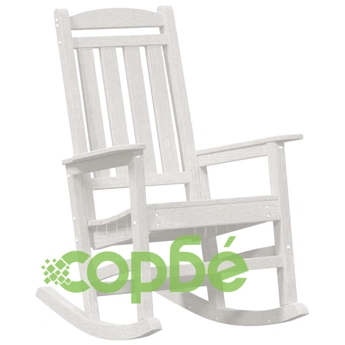 Люлеещо се градинско кресло бяло 70x92x108 см HDPE пластмаса ➤ топ цена ➤ sorbe.bg