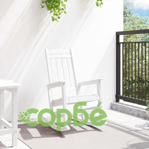 Люлеещо се градинско кресло бяло 70x92x108 см HDPE пластмаса ➤ топ цена ➤ sorbe.bg