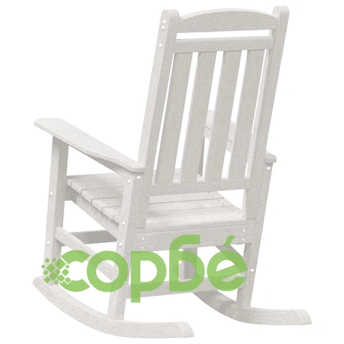 Люлеещо се градинско кресло бяло 70x92x108 см HDPE пластмаса ➤ топ цена ➤ sorbe.bg