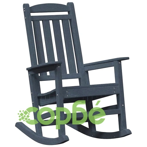 Градински люлеещ се стол от HDPE, морско синьо, 70 x 92 x 108 см ➤ топ цена ➤ sorbe.bg