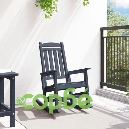 Градински люлеещ се стол от HDPE, морско синьо, 70 x 92 x 108 см ➤ топ цена ➤ sorbe.bg