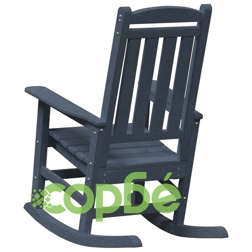 Градински люлеещ се стол от HDPE, морско синьо, 70 x 92 x 108 см ➤ топ цена ➤ sorbe.bg