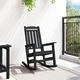 Градински люлеещ се стол от HDPE, черен, 70 x 92 x 108 см
