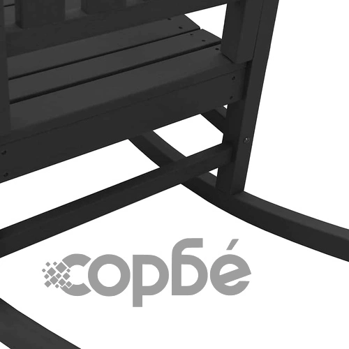 Градински люлеещ се стол от HDPE, черен, 70 x 92 x 108 см ➤ топ цена ➤ sorbe.bg