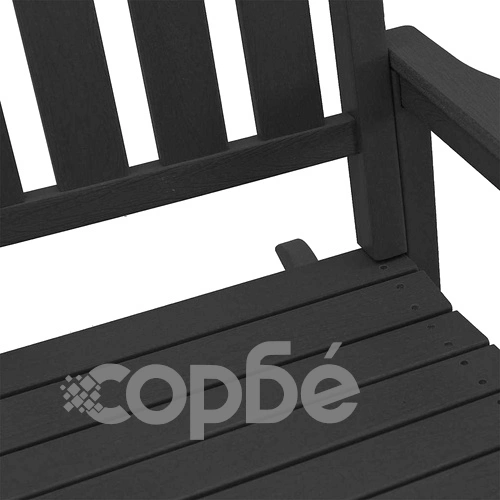 Градински люлеещ се стол от HDPE, черен, 70 x 92 x 108 см ➤ топ цена ➤ sorbe.bg