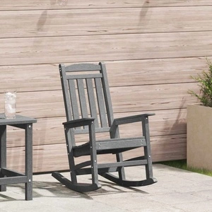 Градински люлеещ се стол от HDPE, светлосиво, 70 x 92 x 108 см
