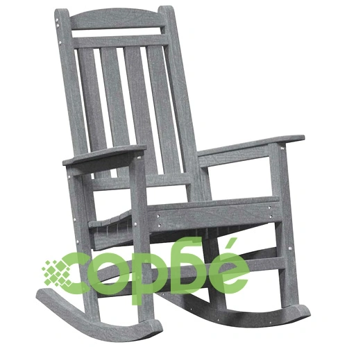 Градински люлеещ се стол от HDPE, светлосиво, 70 x 92 x 108 см ➤ топ цена ➤ sorbe.bg
