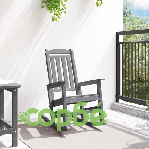 Градински люлеещ се стол от HDPE, светлосиво, 70 x 92 x 108 см ➤ топ цена ➤ sorbe.bg