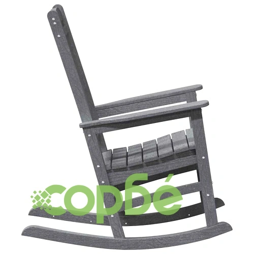 Градински люлеещ се стол от HDPE, светлосиво, 70 x 92 x 108 см ➤ топ цена ➤ sorbe.bg