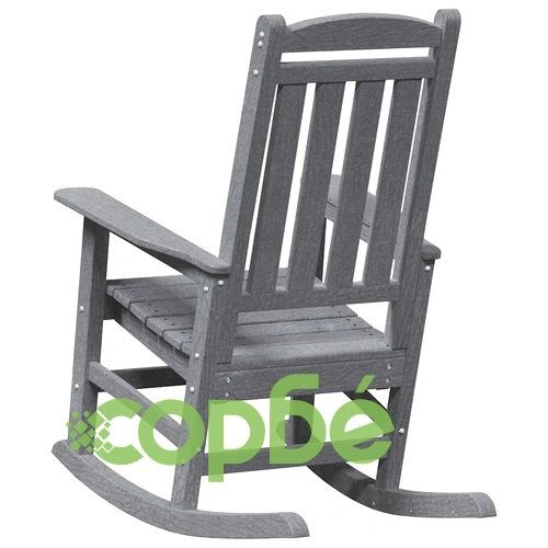 Градински люлеещ се стол от HDPE, светлосиво, 70 x 92 x 108 см ➤ топ цена ➤ sorbe.bg