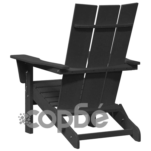 Сгъваем стол Adirondack, HDPE пластмаса, Черен, 74,5 x 80,5 x 90 см ➤ топ цена ➤ sorbe.bg