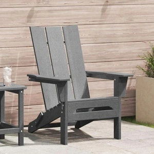 Сгъваем градински стол Adirondack светлосив 74.5x80.5x90 см HDPE