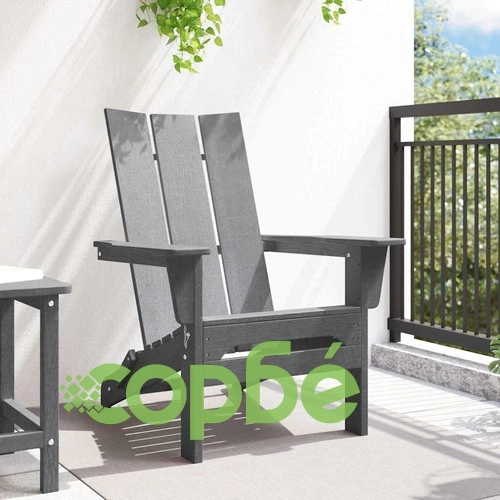 Сгъваем градински стол Adirondack светлосив 74.5x80.5x90 см HDPE ➤ топ цена ➤ sorbe.bg