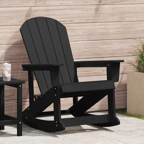 Люлеещ се стол Adirondack, HDPE пластмаса, Черен, 73.5x92x90 см ➤ топ цена ➤ sorbe.bg