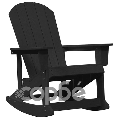 Люлеещ се стол Adirondack, HDPE пластмаса, Черен, 73.5x92x90 см ➤ топ цена ➤ sorbe.bg