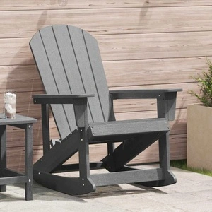 Люлеещ се стол Adirondack от HDPE, Светлосиво, 73.5x92x90 см