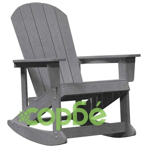 Люлеещ се стол Adirondack от HDPE, Светлосиво, 73.5x92x90 см ➤ топ цена ➤ sorbe.bg