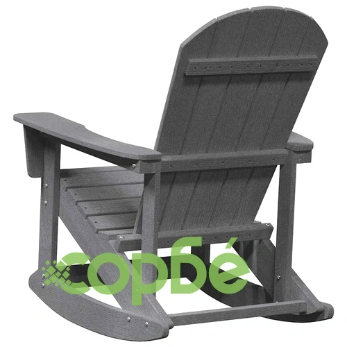 Люлеещ се стол Adirondack от HDPE, Светлосиво, 73.5x92x90 см ➤ топ цена ➤ sorbe.bg