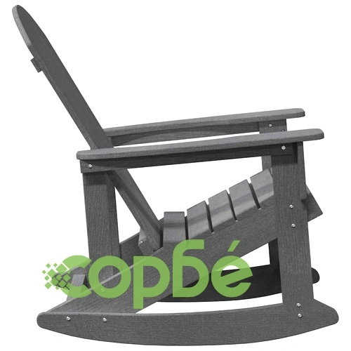 Люлеещ се стол Adirondack от HDPE, Светлосиво, 73.5x92x90 см ➤ топ цена ➤ sorbe.bg