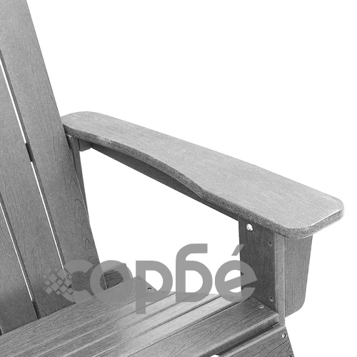 Люлеещ се стол Adirondack от HDPE, Светлосиво, 73.5x92x90 см ➤ топ цена ➤ sorbe.bg