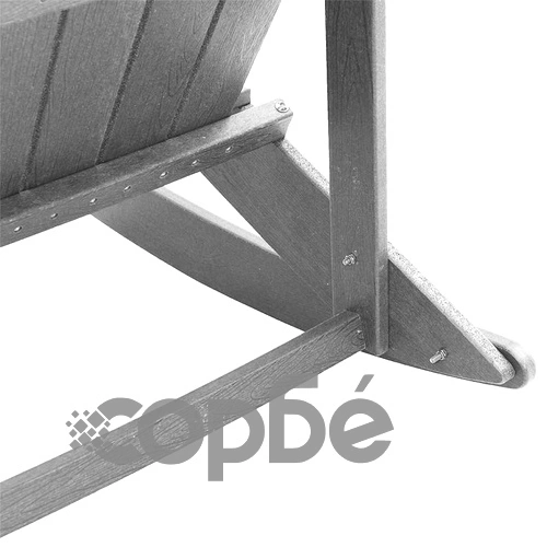 Люлеещ се стол Adirondack от HDPE, Светлосиво, 73.5x92x90 см ➤ топ цена ➤ sorbe.bg