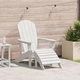 Стол Adirondack бял 74x82x92 см от пластмаса с подлакътници