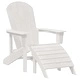 Стол Adirondack бял 74x82x92 см от пластмаса с подлакътници