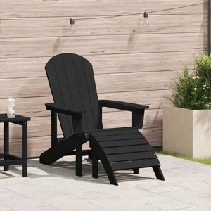 Стол Adirondack с възглавница черен 74x82x92 см HDPE пластмаса