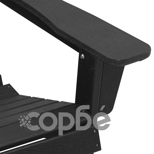 Стол Adirondack с възглавница черен 74x82x92 см HDPE пластмаса ➤ топ цена ➤ sorbe.bg