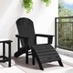 Стол Adirondack с възглавница черен 74x82x92 см HDPE пластмаса