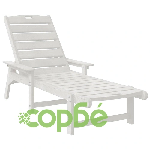 Шезлонг HDPE Бяло 53x162x98.5 см ➤ топ цена ➤ sorbe.bg