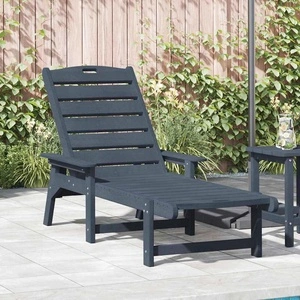 Шезлонг Морско синьо HDPE 53x162x98.5 см