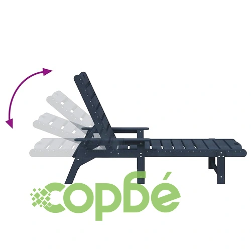 Шезлонг Морско синьо HDPE 53x162x98.5 см ➤ топ цена ➤ sorbe.bg