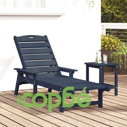 Шезлонг Морско синьо HDPE 53x162x98.5 см ➤ топ цена ➤ sorbe.bg