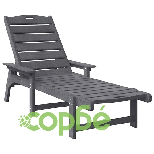 Шезлонг за градина HDPE, светлосиво, 162 x 53 x 98.5 см ➤ топ цена ➤ sorbe.bg