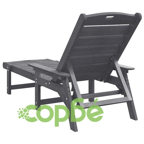 Шезлонг за градина HDPE, светлосиво, 162 x 53 x 98.5 см ➤ топ цена ➤ sorbe.bg