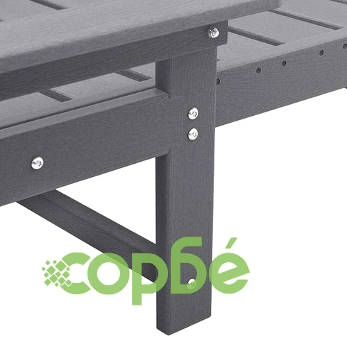 Шезлонг за градина HDPE, светлосиво, 162 x 53 x 98.5 см ➤ топ цена ➤ sorbe.bg