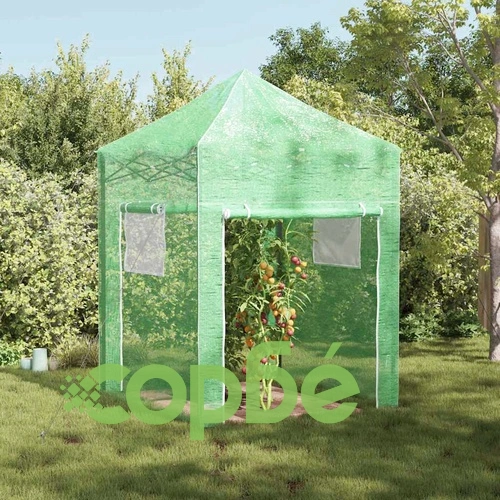 Оранжерия с покрив от полиетилен зелена 200x200x300 см стомана ➤ топ цена ➤ sorbe.bg