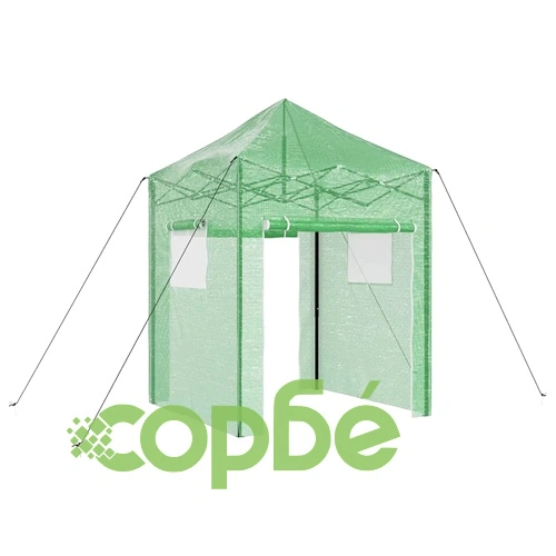 Оранжерия с покрив от полиетилен зелена 200x200x300 см стомана ➤ топ цена ➤ sorbe.bg