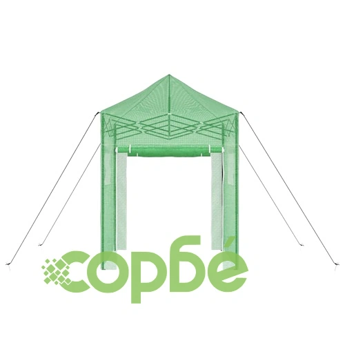Оранжерия с покрив от полиетилен зелена 200x200x300 см стомана ➤ топ цена ➤ sorbe.bg