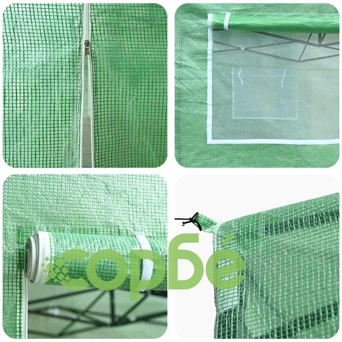 Оранжерия с покрив от полиетилен зелена 200x200x300 см стомана ➤ топ цена ➤ sorbe.bg