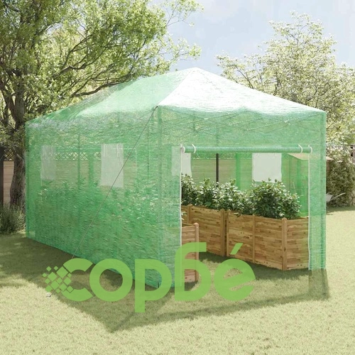 Оранжерия сгъваема зелена 290x580x315 см стомана полиетилен ➤ топ цена ➤ sorbe.bg