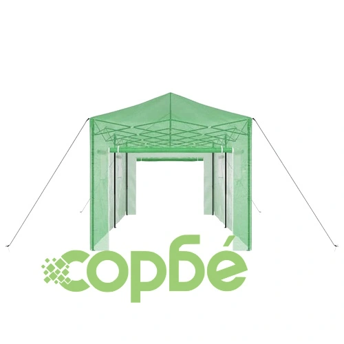 Оранжерия сгъваема зелена 290x580x315 см стомана полиетилен ➤ топ цена ➤ sorbe.bg